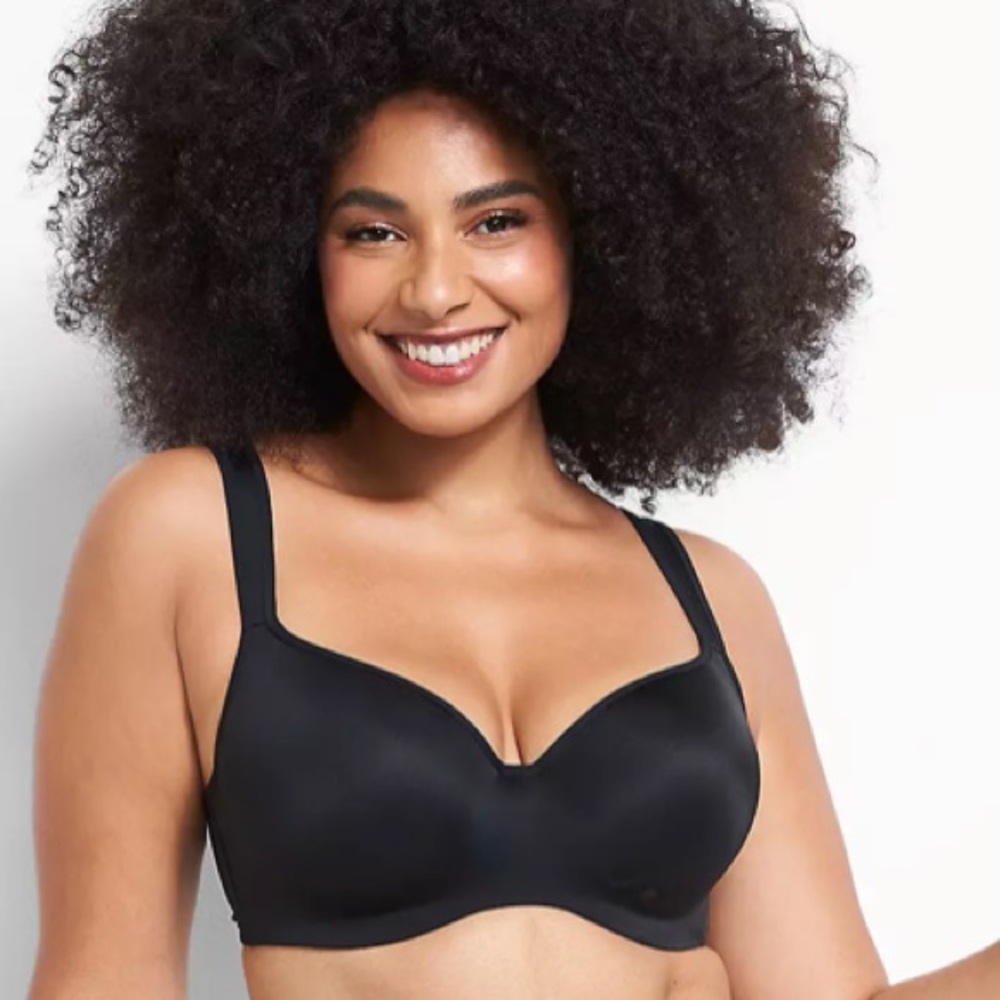 Cacique Black Lightly Lined Underwire Balconette Bra 42F